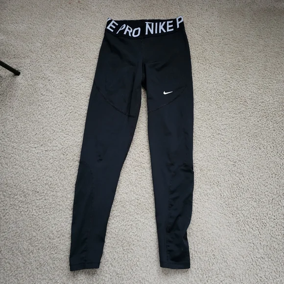 Nike Dri-fit set high rise leggings cropped tank top black white size medium - Picture 4 of 7